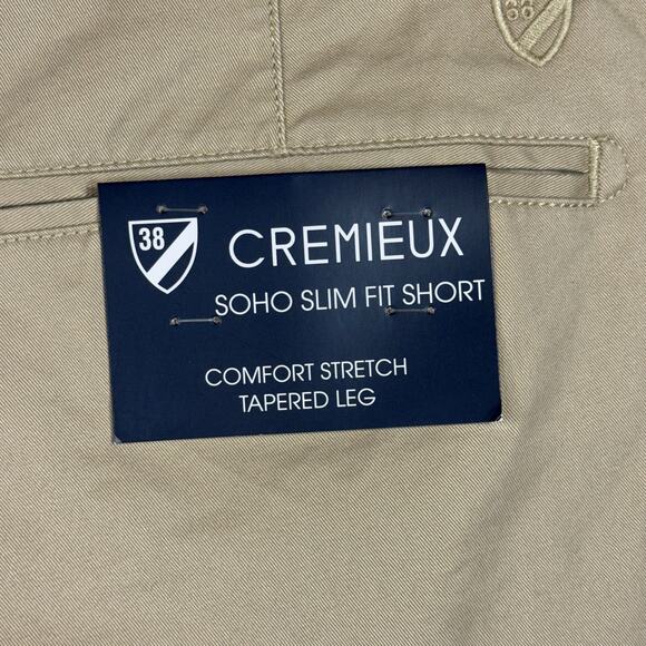 Cremieux SZ 40 Soho Slim Fit Chino Shorts Pocket Zip-Fly Stretch Tapered Leg Tan - Picture 7 of 10